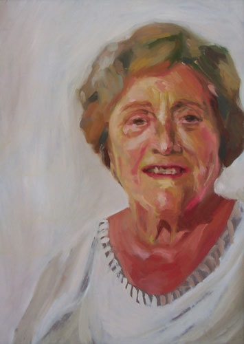 Retrato de mi abuela, realizado al óleo por la artista plástica jerezana Inmaculada Peña en julio del 2006.