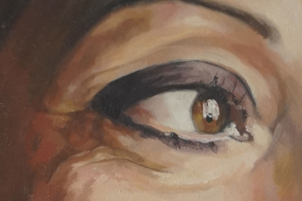 Retrato al óleo de la madre de la artista realizado Inma Peña en 2006 (detalle)