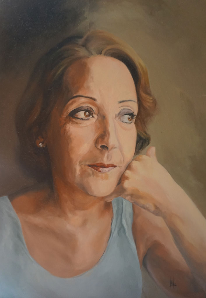 Retrato al óleo de la madre de la artista realizado Inma Peña en 2006