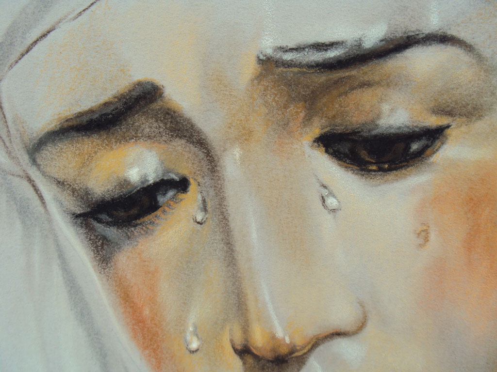 Nuestra Señora de La Piedad (Detalle). Inmaculada Peña Ruiz. 2013. Pastel, 22 x 30 cm. Colección particular, Jerez.