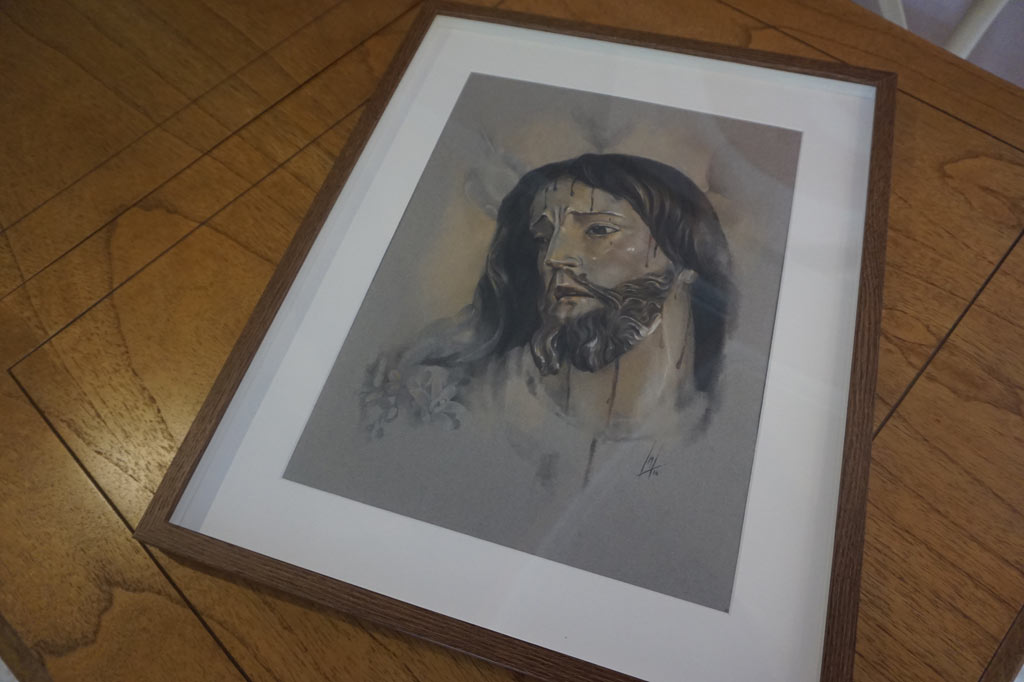 Retrato a pastel de Nuestro Padre Jesús del Prendimiento por la Artista Plástica Inma Peña en 2016