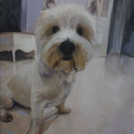 Retrato al óleo del perro de la artista, realizado por Inma Peña en 2017