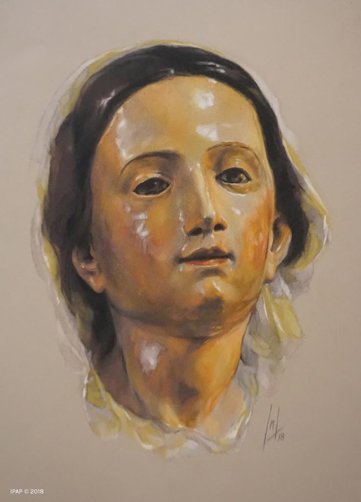 Retrato a pastel de la Virgen de la Luz por la Artista Plástica Inma Peña en 2018