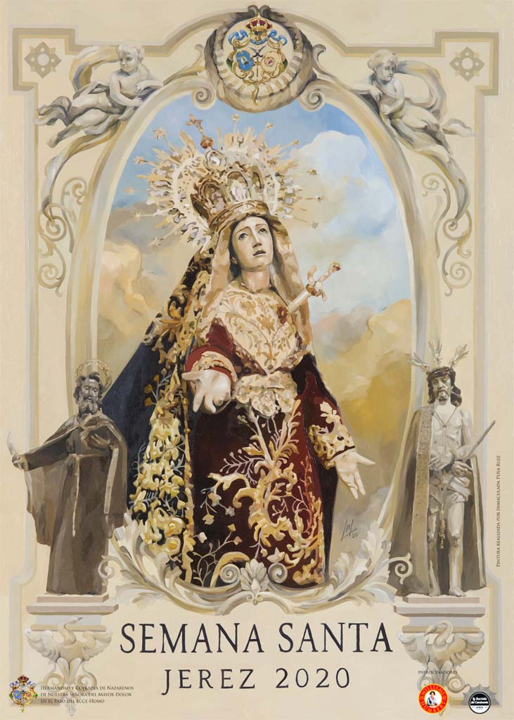 Cartel Semana Santa de Jerez 2020. Inma Peña. 2020, Óleo sobre tabla, 70x50 cm. Hermandad del Mayor Dolor, Jerez de la Frontera, España.