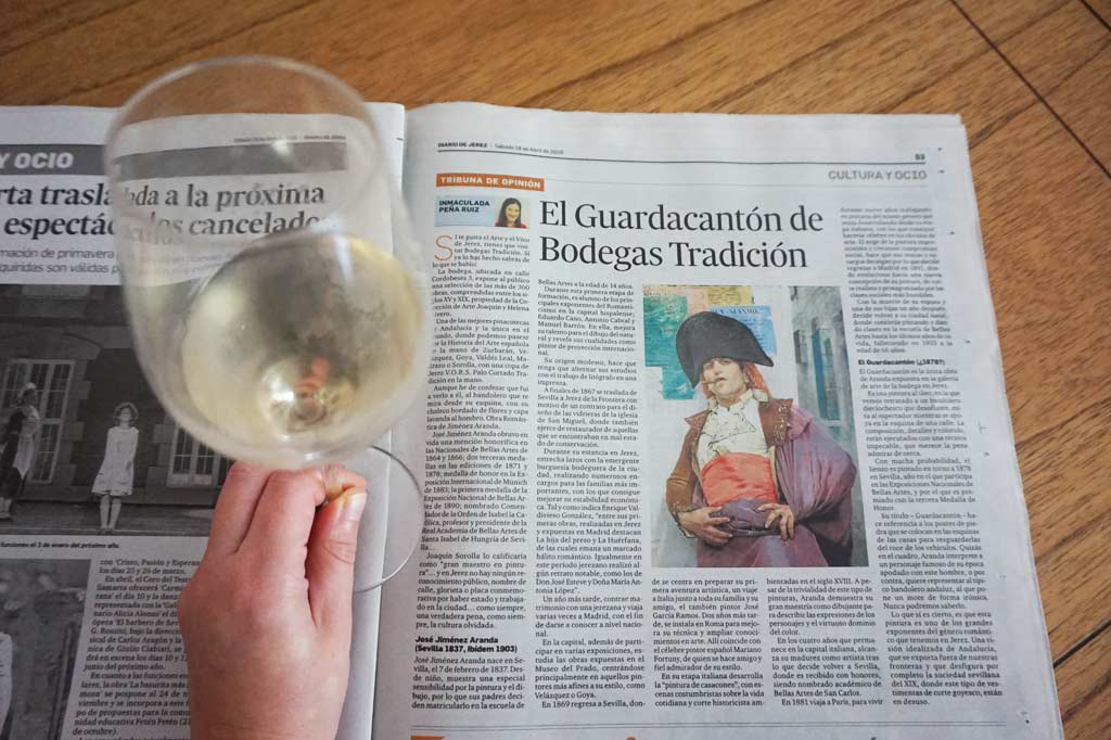 Artículo "El Guardacantón" de Bodegas Tradición, escrito por Inma Peña para Diario de Jerez"