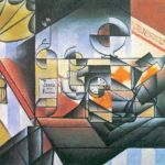El Reloj, Juan Gris. 1912, Óleo y collage sobre lienzo, 65×92 cm. Cubismo Sintético. París, Colección privada.