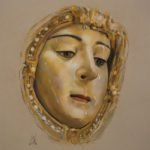 Nuestra Señora del Rocío. Realizada por Inmaculada Peña Ruiz. 2020. Pastel, 29,7 x 42 cm. Colección particular, Jerez.