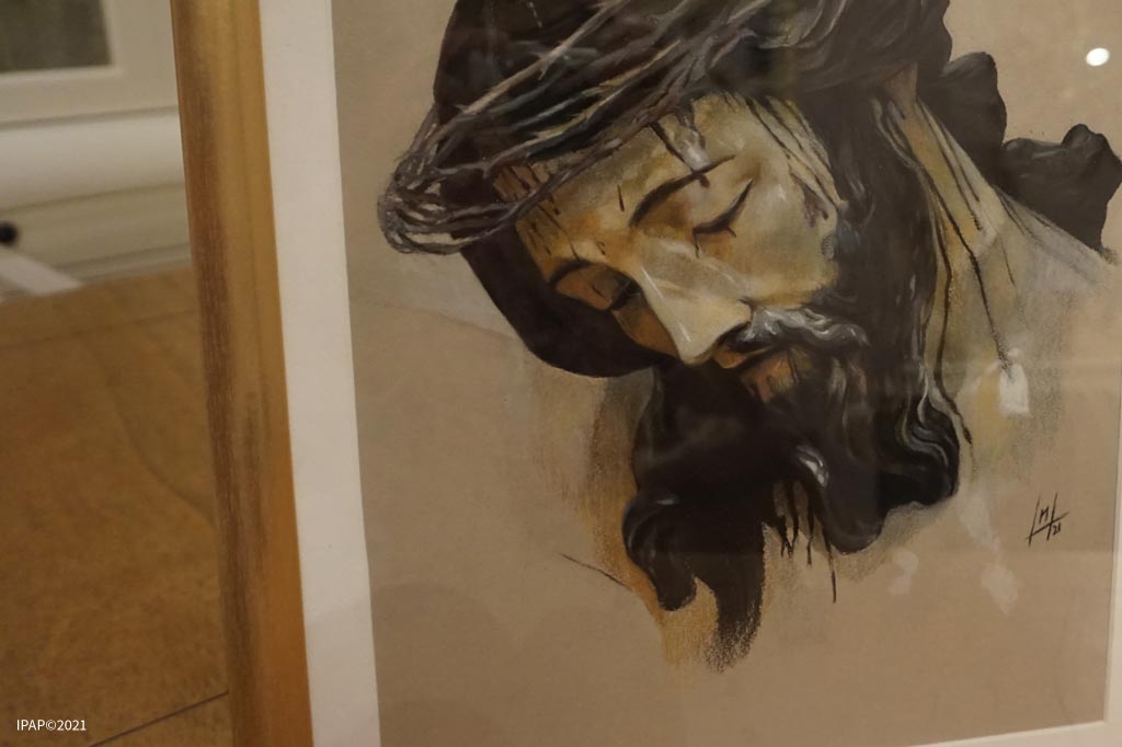 Santo Crucifijo de la Salud. Realizado por Inmaculada Peña Ruiz. 2021. Pastel, 22 x 30 cm. 