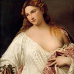 Flora. Tiziano Vecellio di Gregorio. Hacia 1515, Óleo sobre lienzo 79,5x63,5 cm. Florencia, Galería de Uffizi.