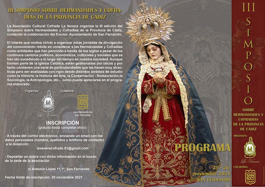 La Artista Inmaculada Peña participa en el III Simposio de Hermandades y Cofradías de la provincia que organiza La Venera en San Fernando