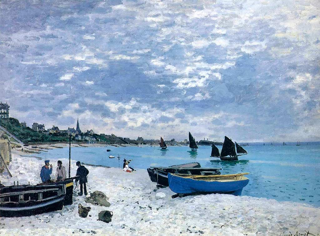 La playa de Saite-Adresse, Claude Monet. 1867, Óleo sobre lienzo, 75x101 cm. The Art Institute, Chicago.