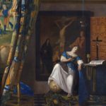 Alegoría de la Fe. Johannes Vermeer. Entre 1671 y 1674. Pintura al Óleo sobre lienzo, 114,3 x 88,9 cm. Museo Metropolitano de Arte, Nueva York.