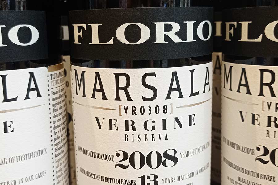 Botella de Marsala de Bodegas Florio, Sicilia.