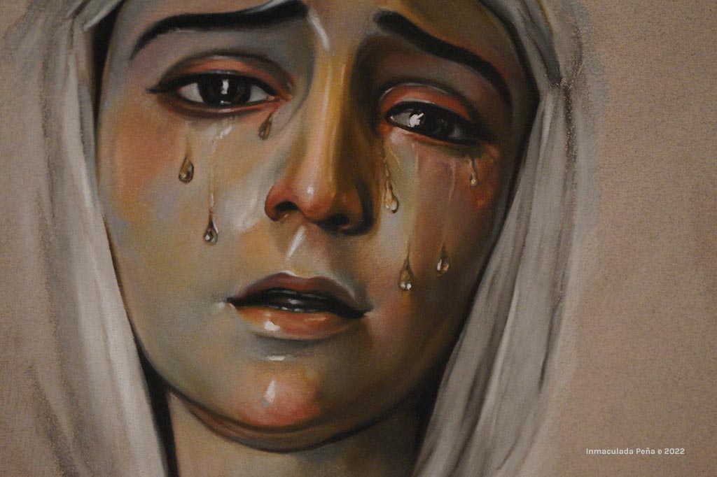 Retrato de María Santísima de las Mercedes realizado por la artista Inmaculada Peña Ruiz en 2022