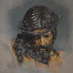 Retrato a Pastel del Santísimo Cristo de las Almas realizado por la artista Inmaculada Peña Ruiz en 2022