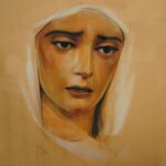 Retrato a Pastel de Nuestra Señora de la Estrella realizado por la artista Inmaculada Peña Ruiz en 2023