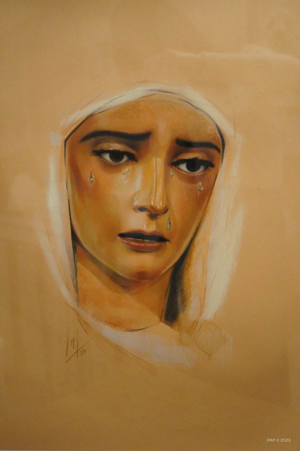 Retrato a Pastel de Nuestra Señora de la Estrella realizado por la artista Inmaculada Peña Ruiz en 2023