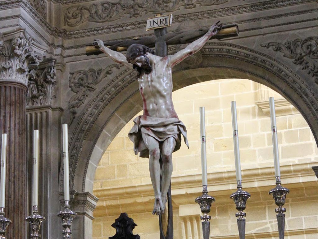 Crucificado de José de Arce expuesto en la Catedral de Jerez de la Frontera