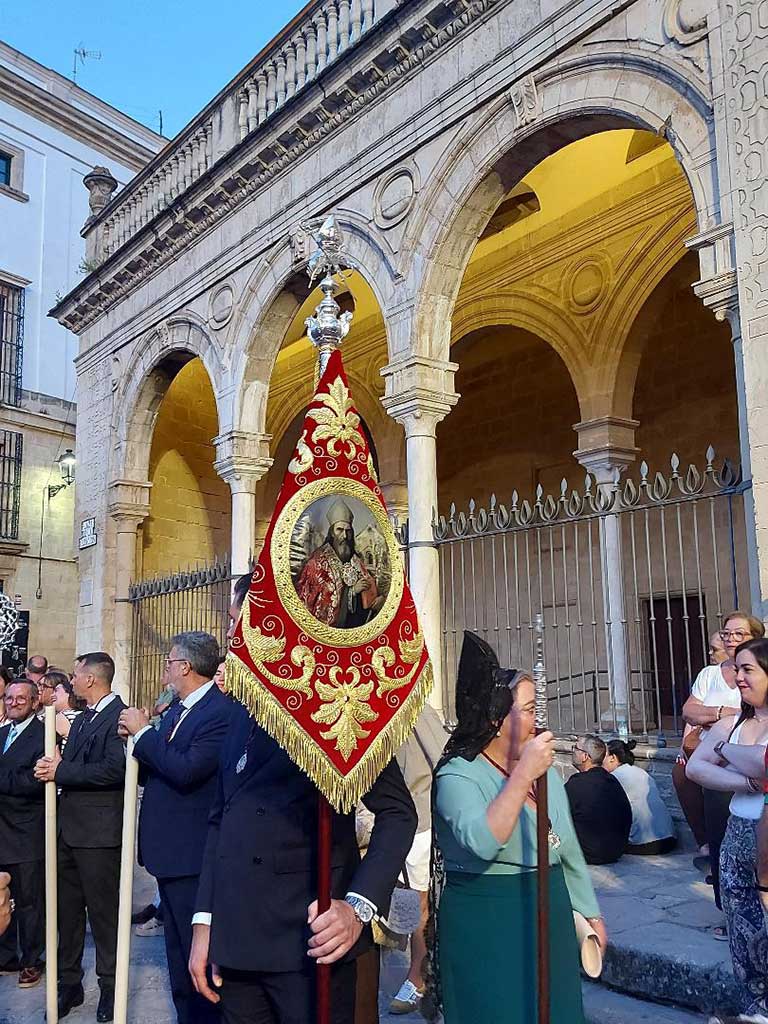 Banderín dedicado a San Dionisio de la Hermandad del Perdón de Jerez